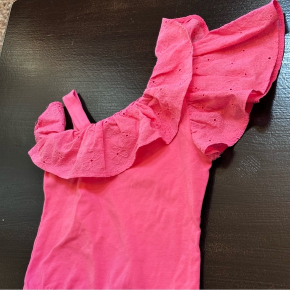 Pink Ruffled One-Shoulder body. - Picture 1 of 6